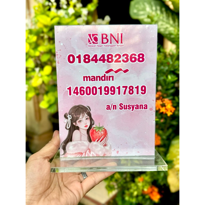 

BAHAN TEBAL KUAT AKRILIK MEJA UKURAN 15x20cm BISA CUSTOM REKENING DAN GAMBAR