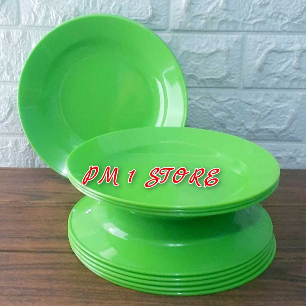 1 LUSIN/ 12 PCS piring MAKAN SEMI MELAMIN BULAT