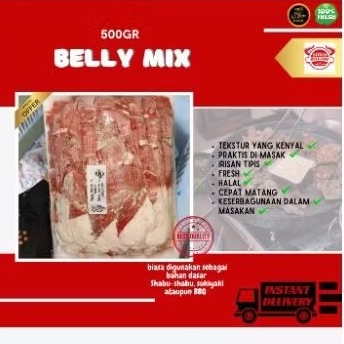 

Belly mix 500g (daging + lemak)