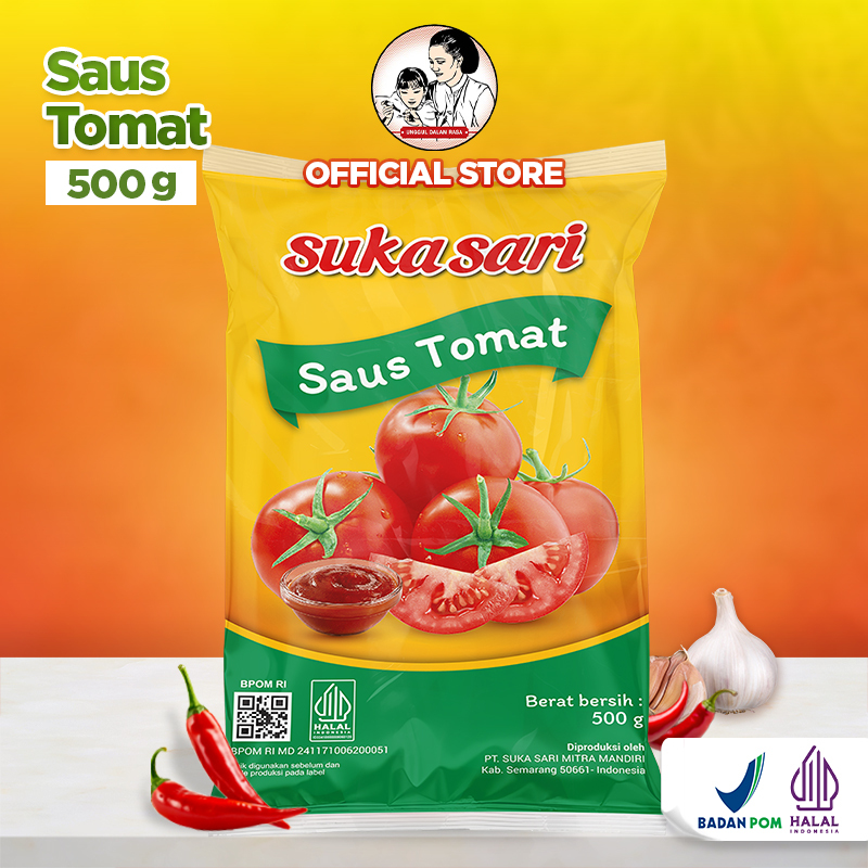 

Saus Tomat Sukasari 500g / 1000g – Kemasan Plastik, Halal & BPOM, Cocok untuk Bakso & Mie Ayam