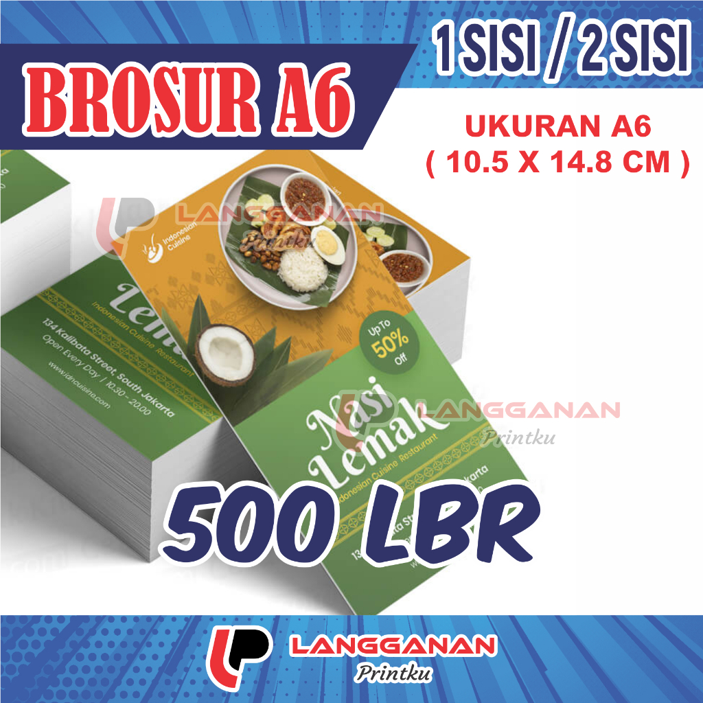 

[ 1 RIM ] CETAK BROSUR A6 AP 120 GSM CETAK FLYER ARTPAPER 120 GSM PROSES CEPAT FULL COLOR