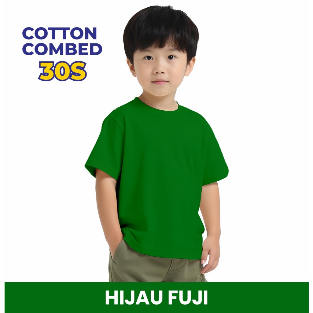 Kaos Anak polos hijau fuji / Fashion anak / Kaos polos anak combed 30s /  Kaos anak murah / Kaos ana