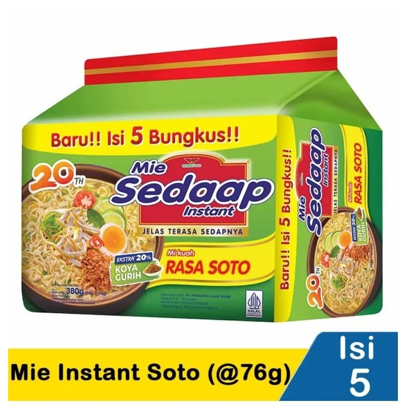 

Mie Sedaap Instan Rasa Soto Baru! Isi 5 Bungkus!