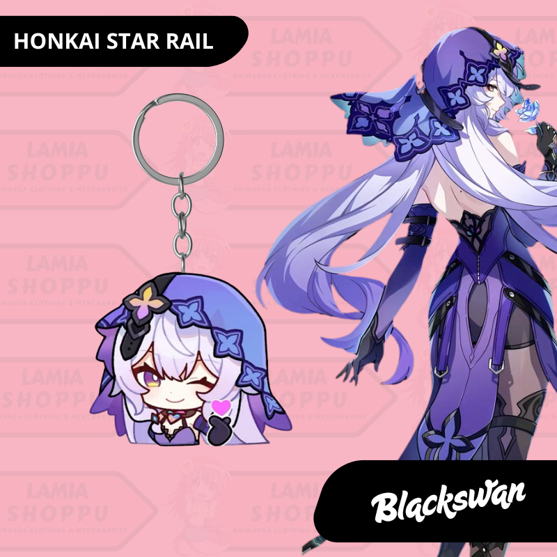 Gantungan Kunci Honkai Star Rail | Ganci Blackswan Chibi HSR | Keychain Akrilik UV 2 Sisi Cutting La