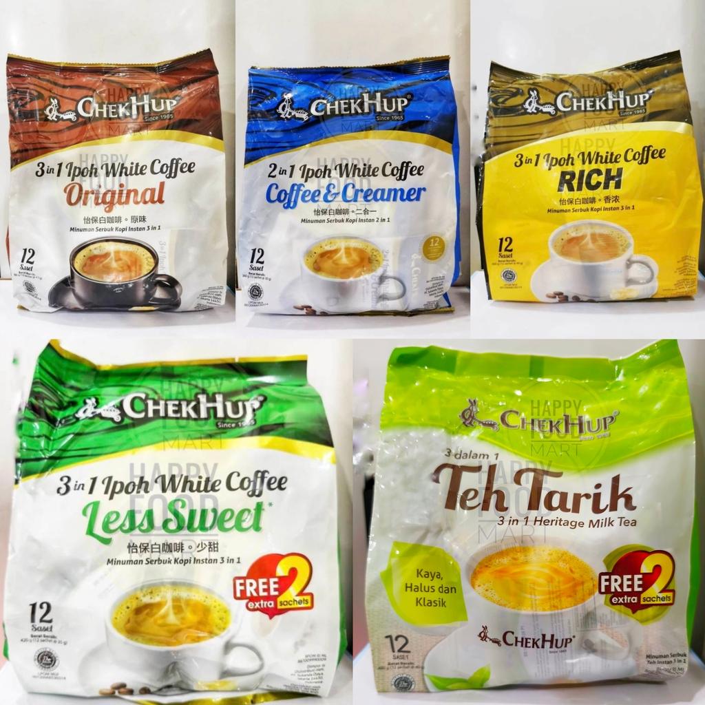 

[BPOM] CHEKHUP IPOH WHITE COFFEE RICH ORIGINAL/CHEK HUP COFFEE & CREAMER/TEH TARIK/MILK TEA/CHECKHUP TEH TARIK/MILK TEA/MINUMAN SERBUK KOPI INSTAN KURANG GULA/LESS SWEET