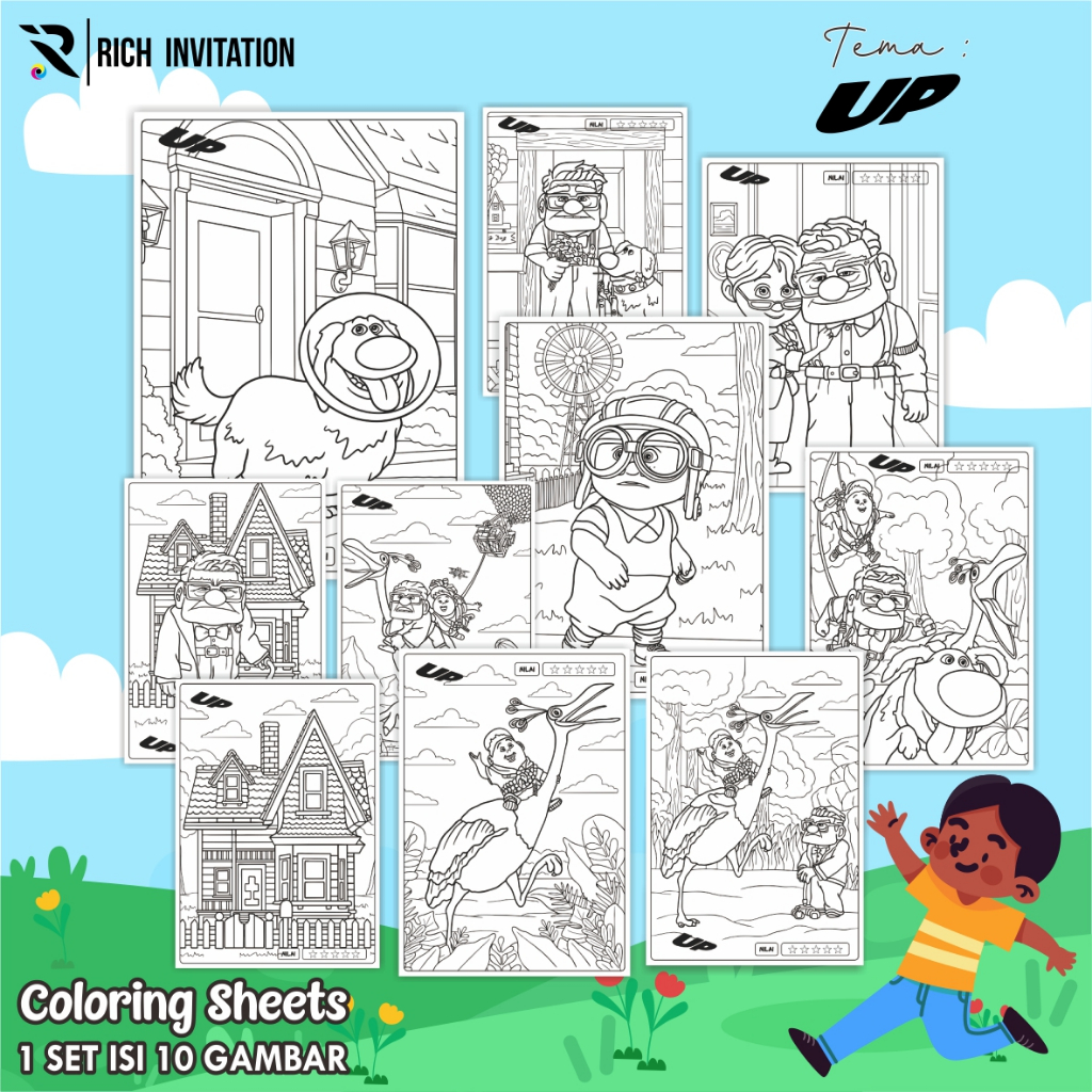 

KERTAS GAMBAR ANAK-LEMBAR MEWARNAI ANAK 1 SET ISI 10 LEMBAR GAMBAR - COLORING SHEETS FOR KIDS SERI 2