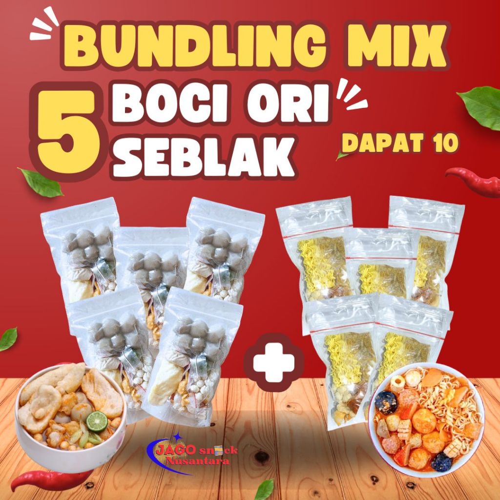 

[BUNDLING HEMAT 10] BASO ACI ISI 5 DAN SEBLAK ISI 5 BUNGKUS PAKET USAHA