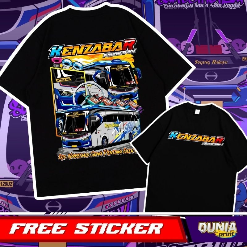 (Free sticker + ganci)KAOS BUSMANIA SUGENG RAHAYU KENZABAR JATIM RACE SUGENG RAHAYU POLYCOTTON