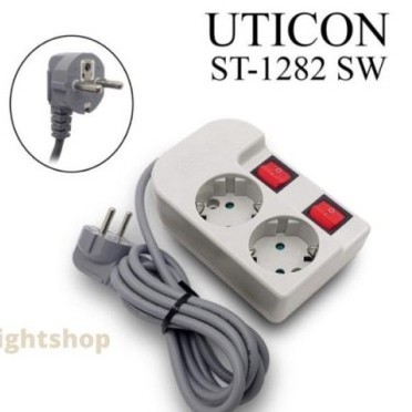 UTICON ST-1282 SW Stop kontak 2 lubang + saklar + kabel
