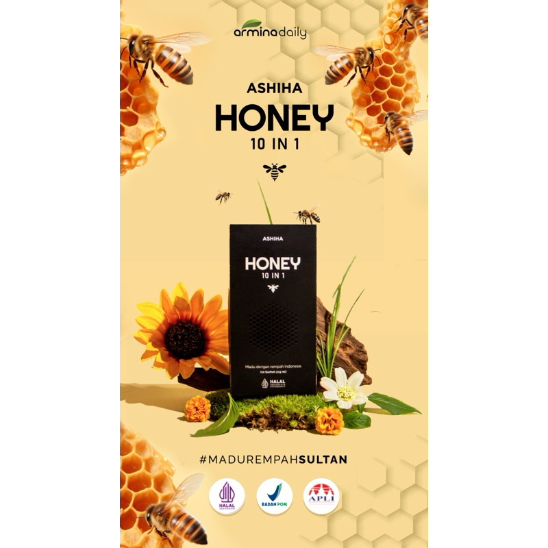 

Ashiha Honey 10 In 1 (Madu Sultan) Asli Armina Daily 1 Box Isi 10 Sachet