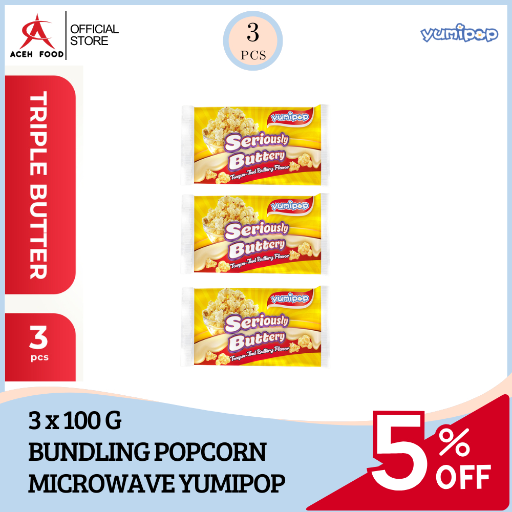 

Bundling Yumipop Popcorn - Paket Triple Butter - Snack Cemilan Jajanan Butter Microwave Popcorn