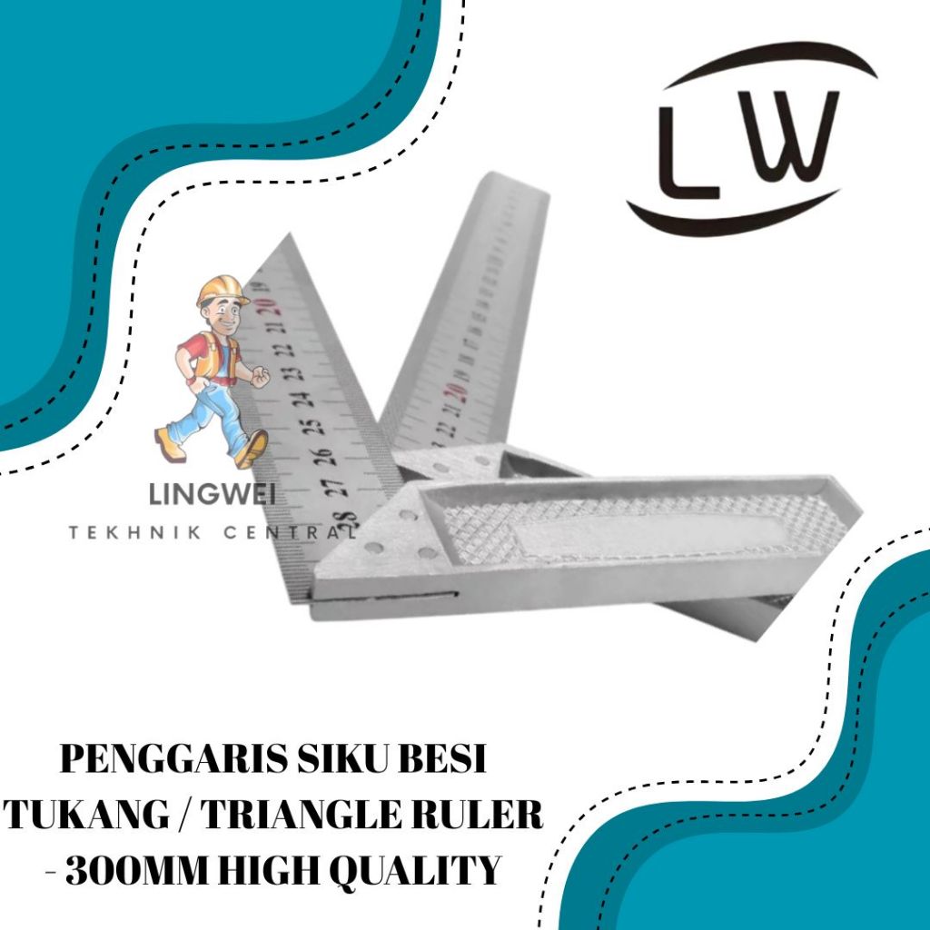 

PENGGARIS SIKU BESI TUKANG / TRIANGLE RULER - 300mm