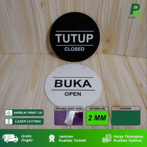 

Akrilik Papan Sign Buka Tutup