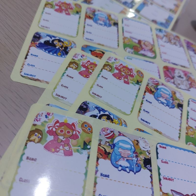 label nama label mata pelajaran label Cookie run kingdom stiker nama stiker sekolah stiker mata pela