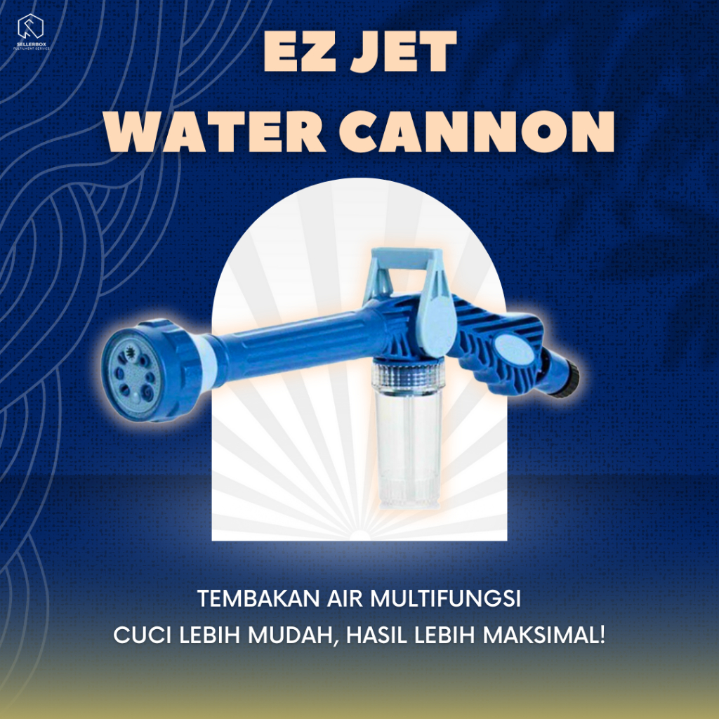 EZ Jet Water Canon Cannon 8 in 1 Kepala Sambungan Selang Semprotan Turbo Water Spray Gun Alat Cuci S