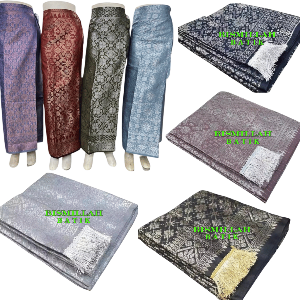 Rok Lilit Songket palembang modern Bawahan Kebaya Wanita kekinian Variasi Warna silver tembaga