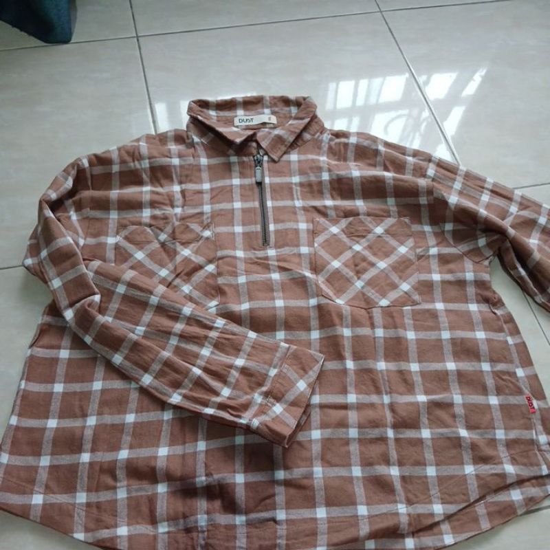 DUST kemeja wanita motif kotak kotak NEW