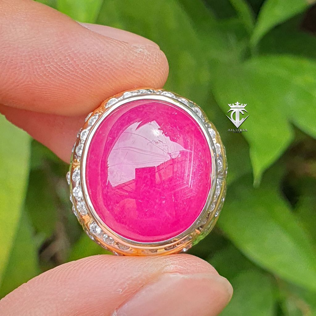 Batu Permata Natural Star Ruby Mozambique 27.56 Ct IGC Lab Memo