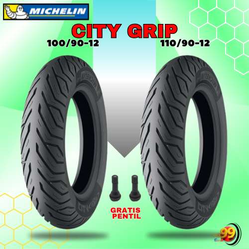 Sepasang Ban Motor NEW SCOOPY - FREEGO MICHELIN CITY GRIP 100/90 - 110/90 Ring 12 Tubeless