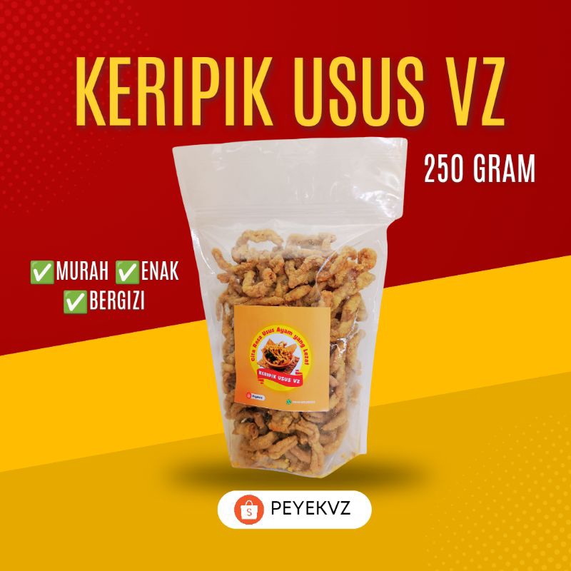 

KERIPIK USUS AYAM PREMIUM VZ 250GRAM | KERIPIK USUS MURAH ENAK
