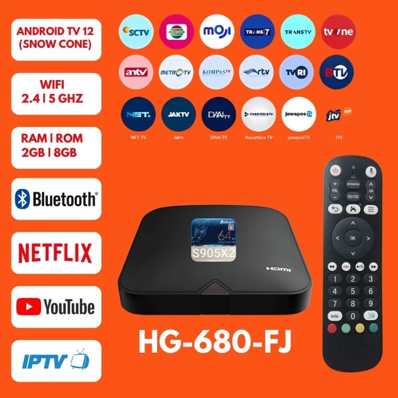 STB ANDROID BOX HG680FJ ANDROID 12 ROOT UNLOCK FULLSET SIAP PAKAI