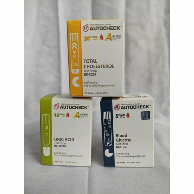 Refill strip Autocheck 3in1 strip isi ulang gula darah kolesterol dan asam urat