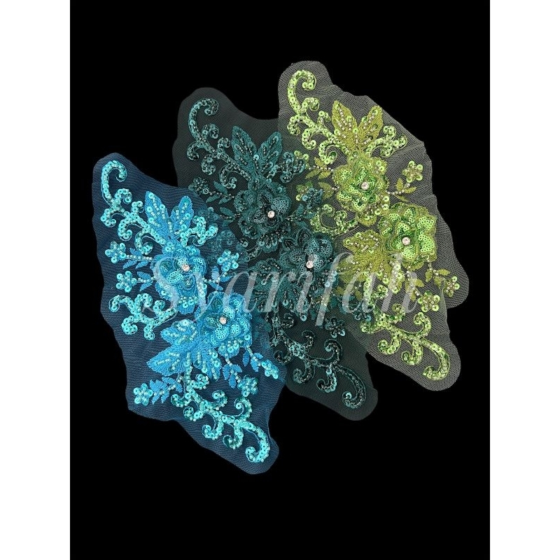 Lace Bordir Bunga Payet / Renda Bordir Jahit / Renda Tabur [25RD]