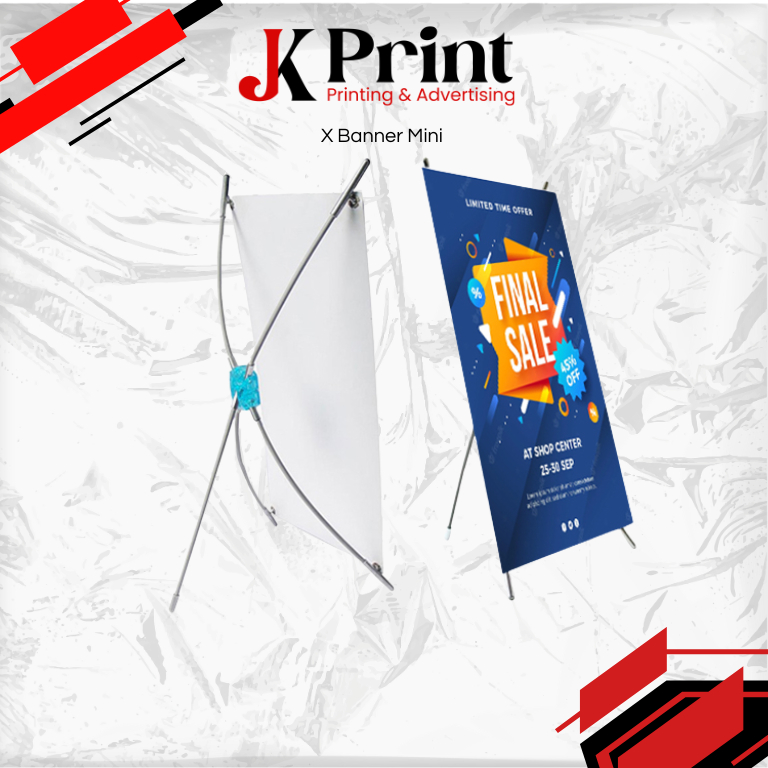 JELAJAH KARYA - X Banner Mini - Stand Banner Meja Standing Banner MINI  A3 Mini dan Visualnya