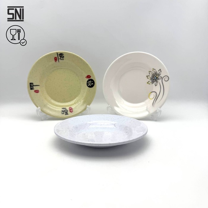 (1pc)Piring Makan  6"/15,2cm Bibir melamine/Piring Saji/Piring Kue/Piring Bakery/Lauk jajajanan snac