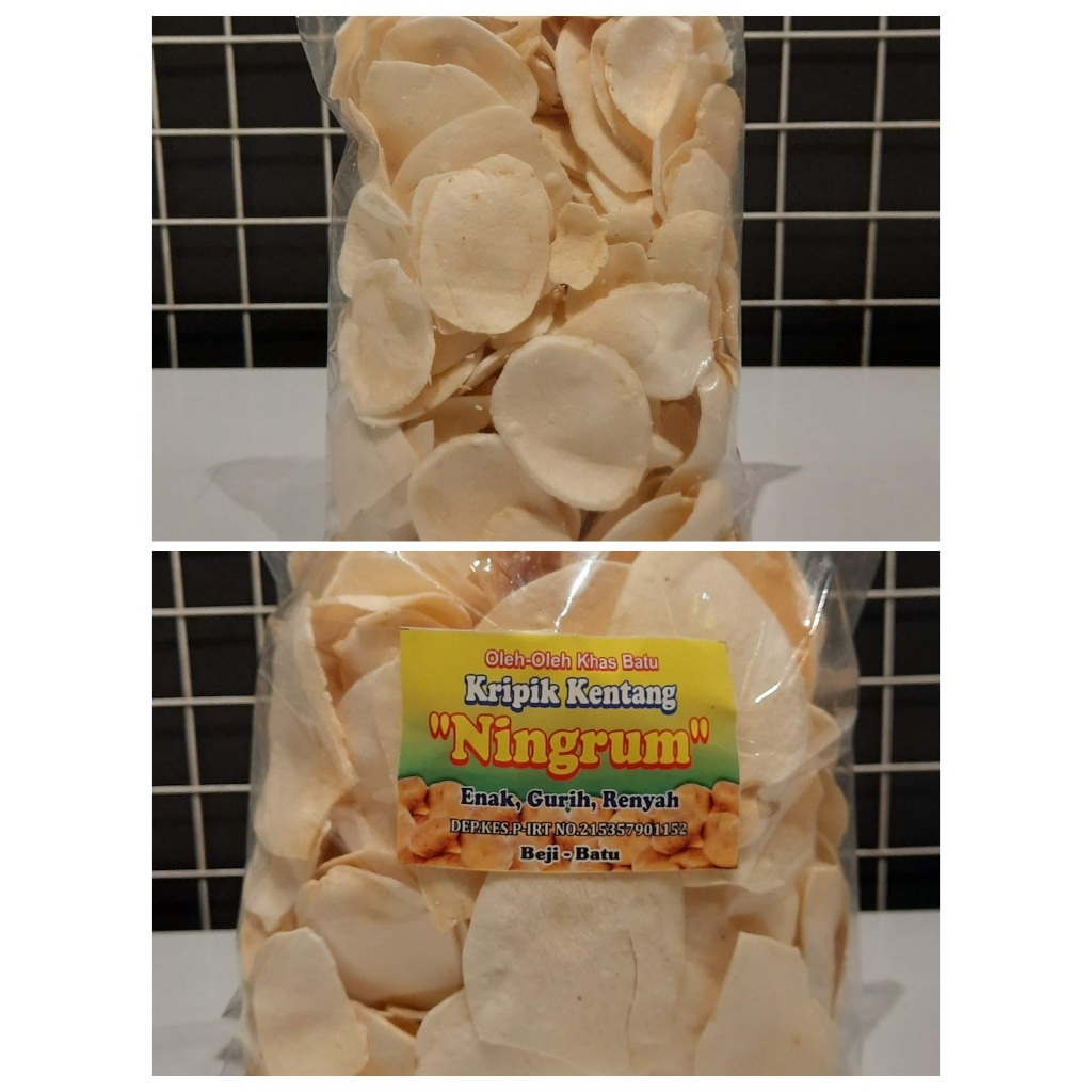 

Keripik Kentang Batu Malang Kemasan 100 & 200gr | Camilan Khas Malang | Gurih & Bikin Ketagihan!