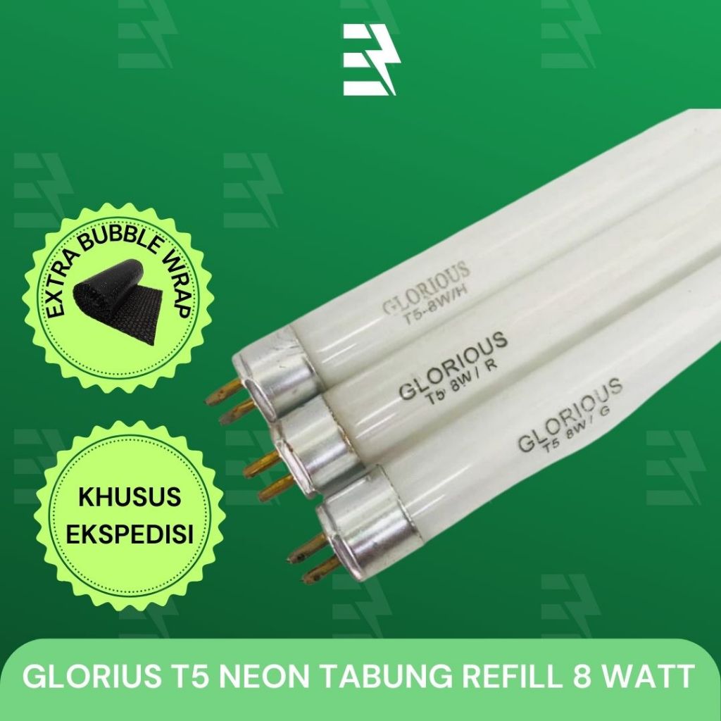 ( EKSPEDISI ) GLORIOUS LAMPU NEON TABUNG T5 SETT DAN REFILL 8 WATT 14 WATT 21 WATT 22 WATT