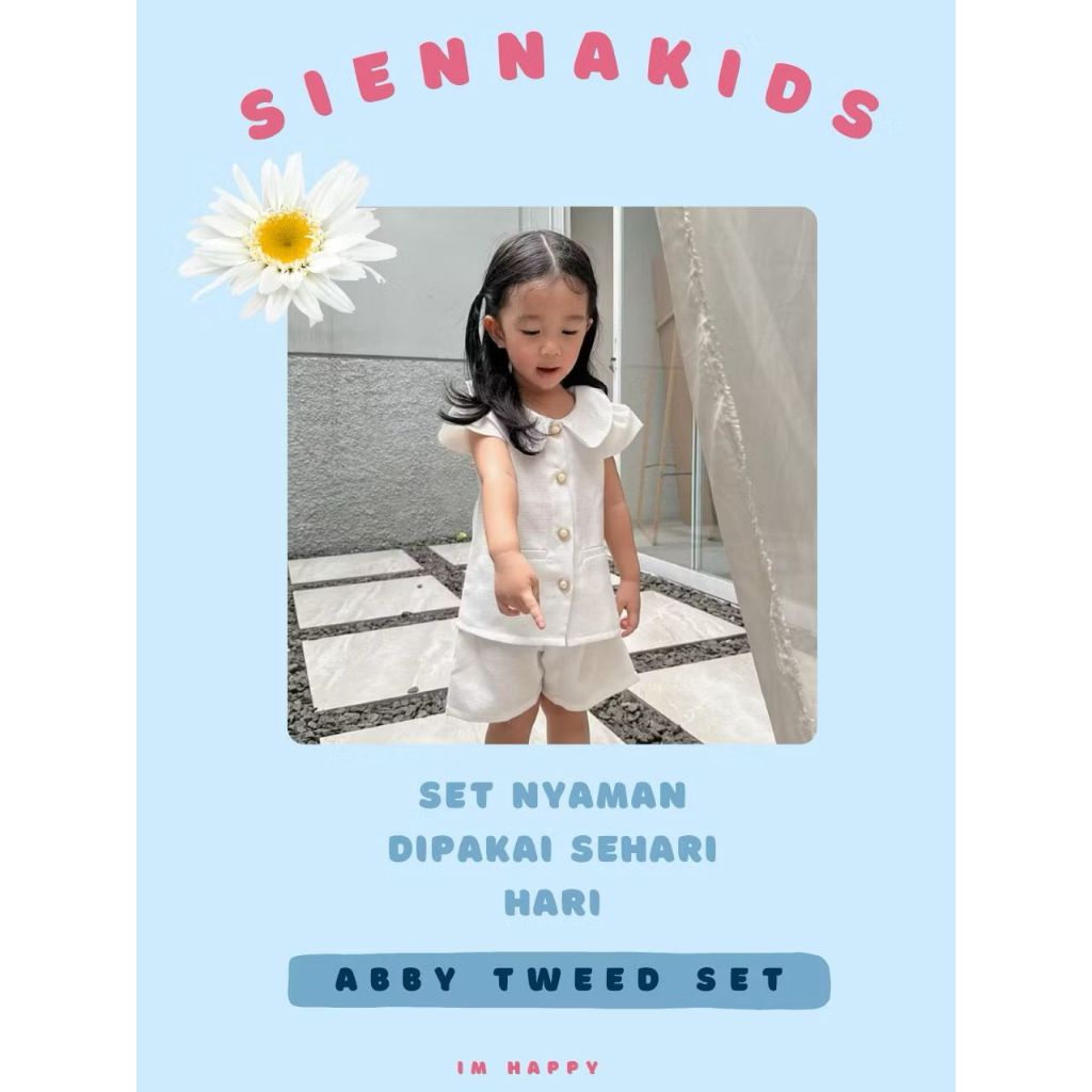 SiennaKids Abby Tweed Set 1-11 Tahun | Setelan Tweed Anak | Setelan Anak Premium | Setelan Anak Pere