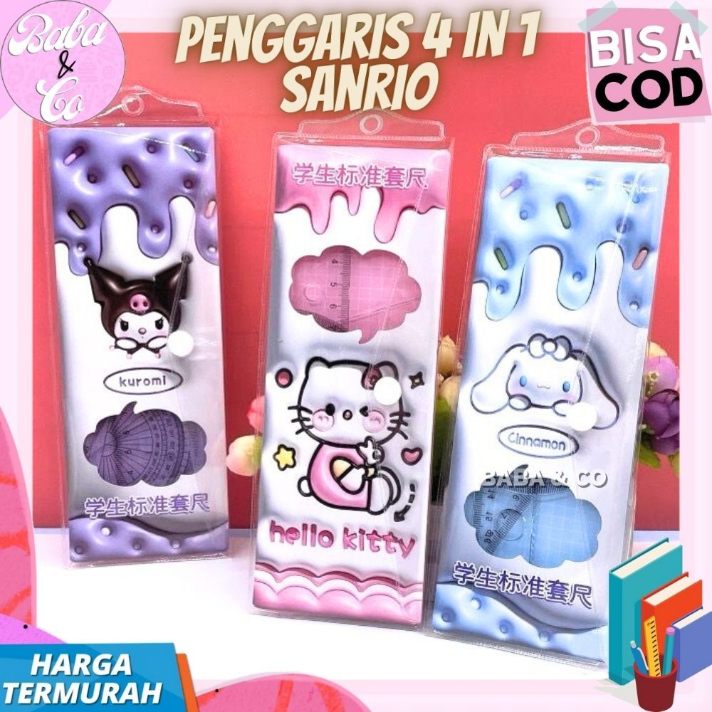 

PENGGARIS SANRIO SET 4 IN 1 PENGGARIS BUSUR PENGGARIS SEGITIGA SANRIO LUCU UNIK PENGGARIS 4 IN 1 SANRIO SET