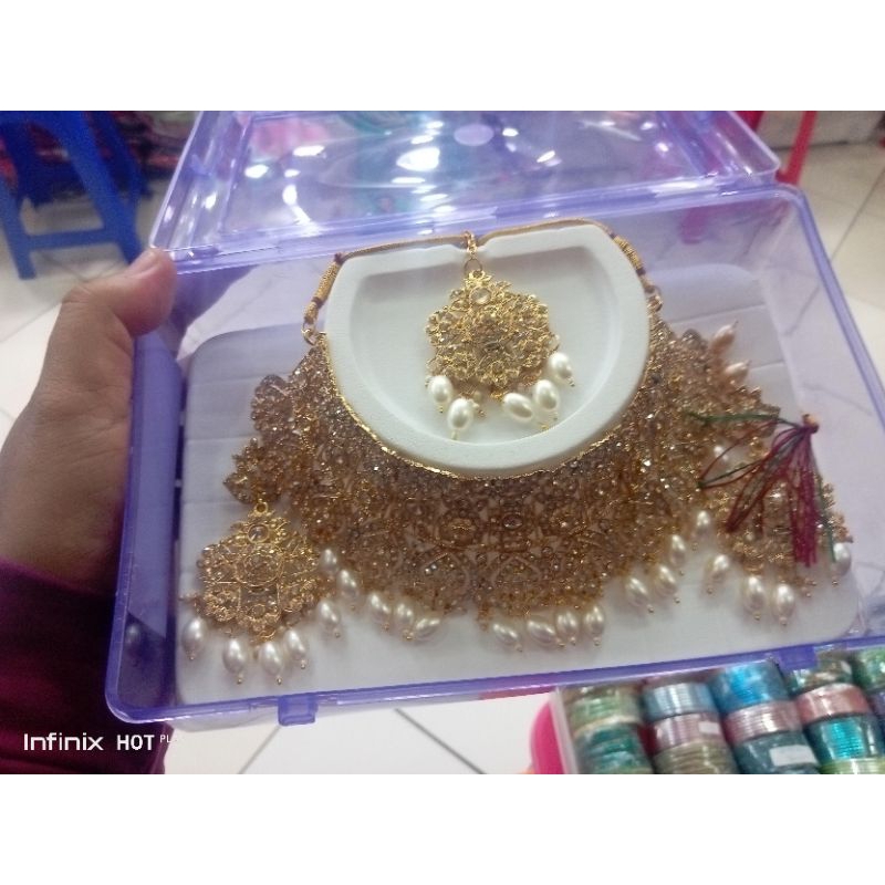 CHOKER ETNIK/KALUNG INDIA/JODHA SET/KALUNG PESTA INDIA/BOLLYWOOD/BRIDAL SET/CHOKER INDIA SET