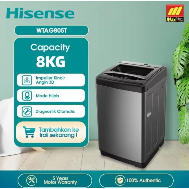 Hisense WTAG803T Mesin Cuci Top Loading