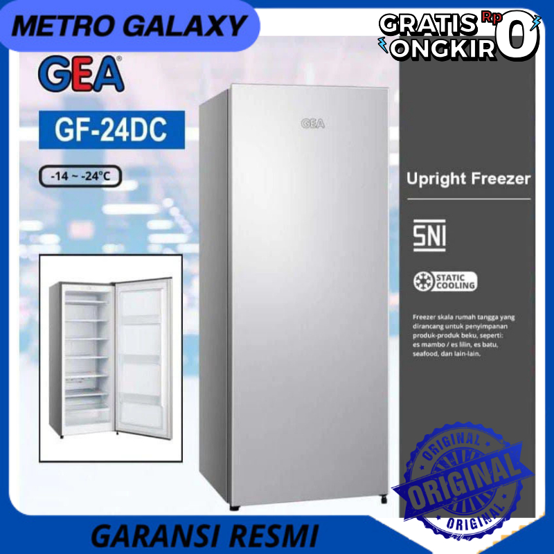 KULKAS GEA GF-24DC Lemari Pembeku Es Upright Freezer 6 Rak 189 liter Garansi Resmi