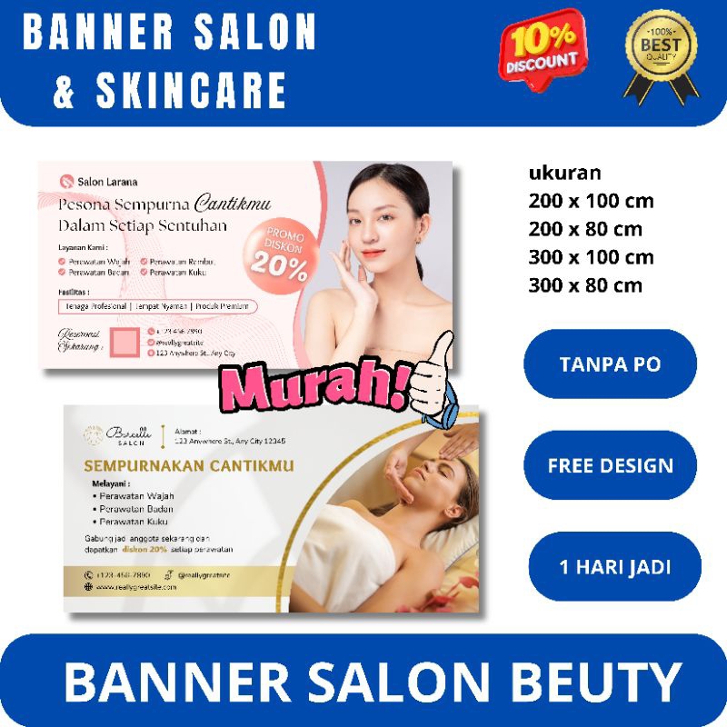 BANNER SALON / BANNER SKINCARE / BANNER BEUTY SALON / 1 HARI JADI / FREE DESIGN
