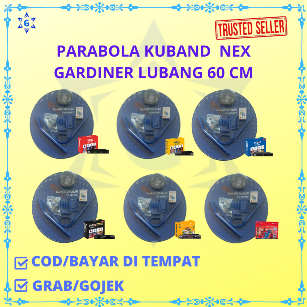 PARABOLA KUBAND NEX KOMPLIT SET ANTENA GARDINER LUBANG 60 CM RECEIVER NEX PARABOLA