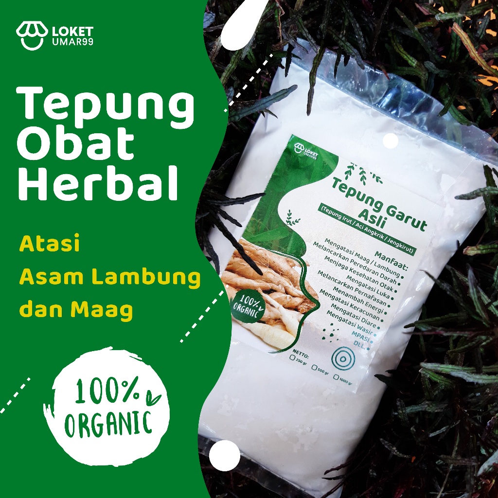 

TEPUNG HERBAL ORGANIK TEPUNG GARUT TEPUNG IRUT ACI ANGKRIK JENGKIRUT PATI GARUT ARROWROOT PATI OBAT HERBAL ASAM LAMBUNG DAN MAAG