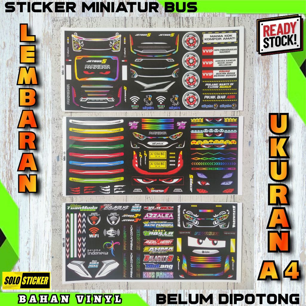

Stiker Aksesoris Miniatur Bus Sticker Lampu Miniatur Bis