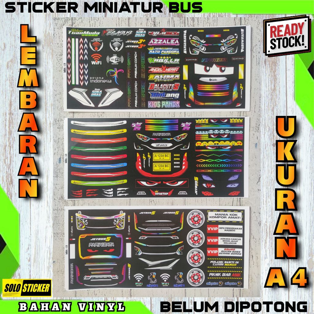 

Stiker Aksesoris Miniatur Bus Sticker Lampu Miniatur Bis