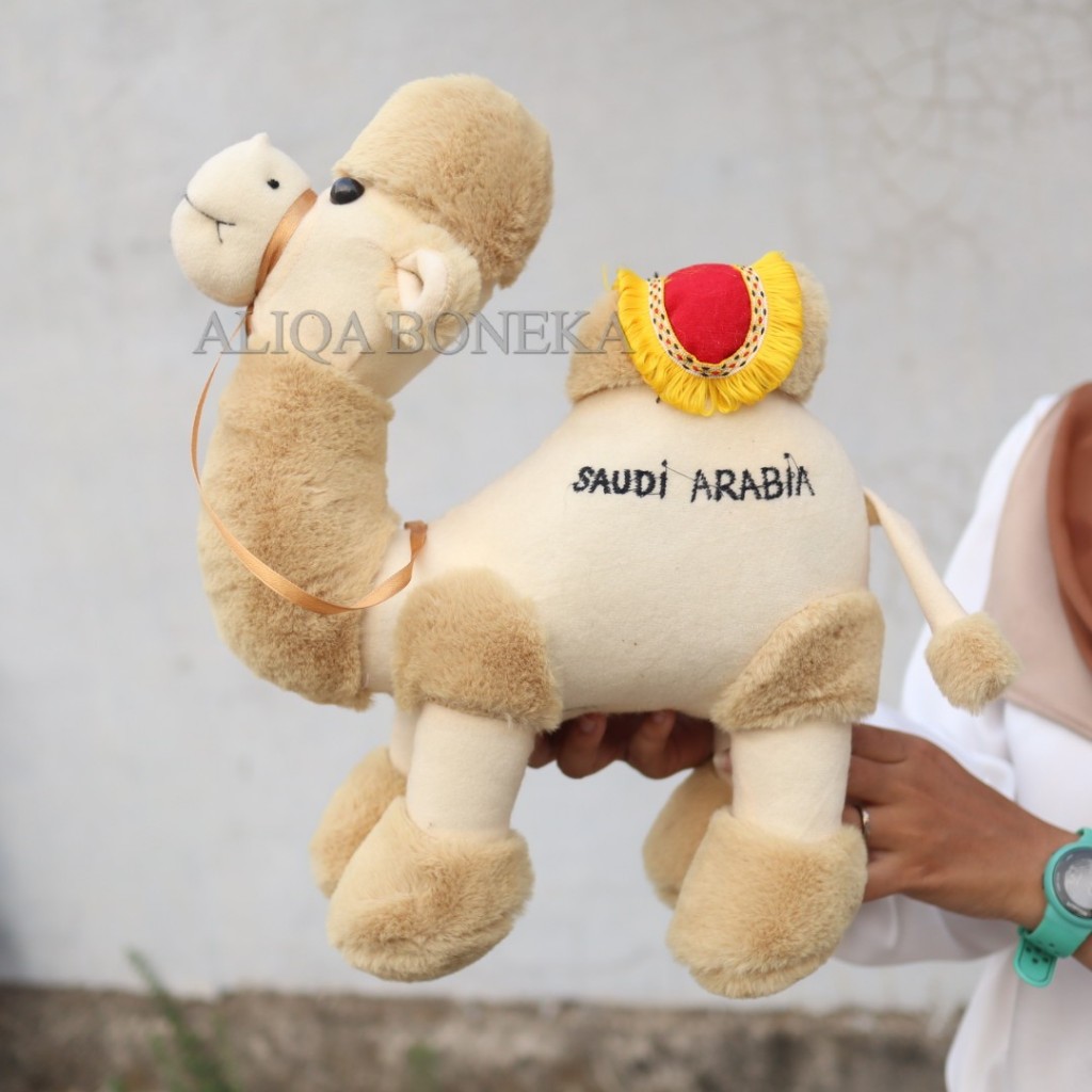 BISA COD - Boneka Unta Arab Size L 34cm Lucu - Souvenir Oleh-Oleh Haji Umroh Bahan Halus Lembut Kado