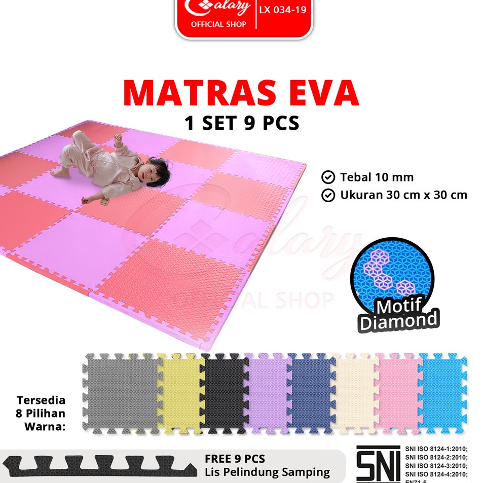 Terbaru  SPEEDS Matras Puzzle Eva 3x3cm 1mm Alas Puzzle EVA Mat Empuk Bermain Tidur Anak Karpet Bong