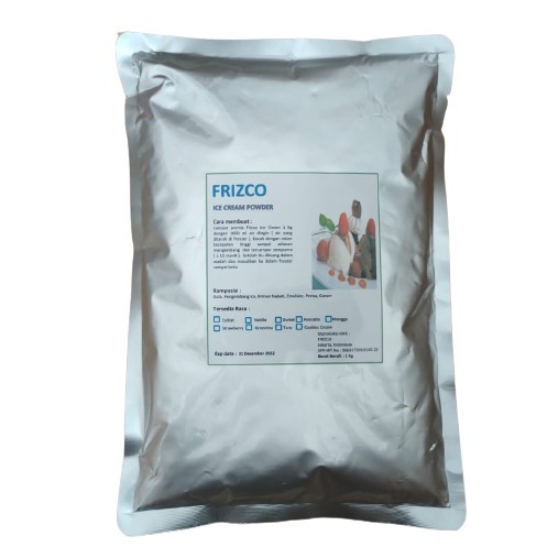 

FRIZCO ICE CREAM POWDER 1kg/BUBUK ES KRIM MURAH