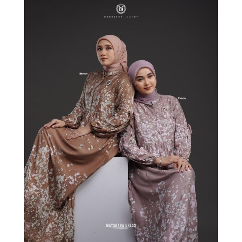 GAMIS BY NADHEERA LUXURY MOTIF FULL BUNGA-BUNGA