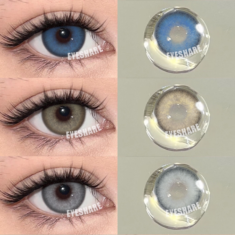 Eyeshare ZURICH Seri Blue Grey Softlens 14.5mm 1Pasang Lensa Murah Softlens Kontak Warna Brown