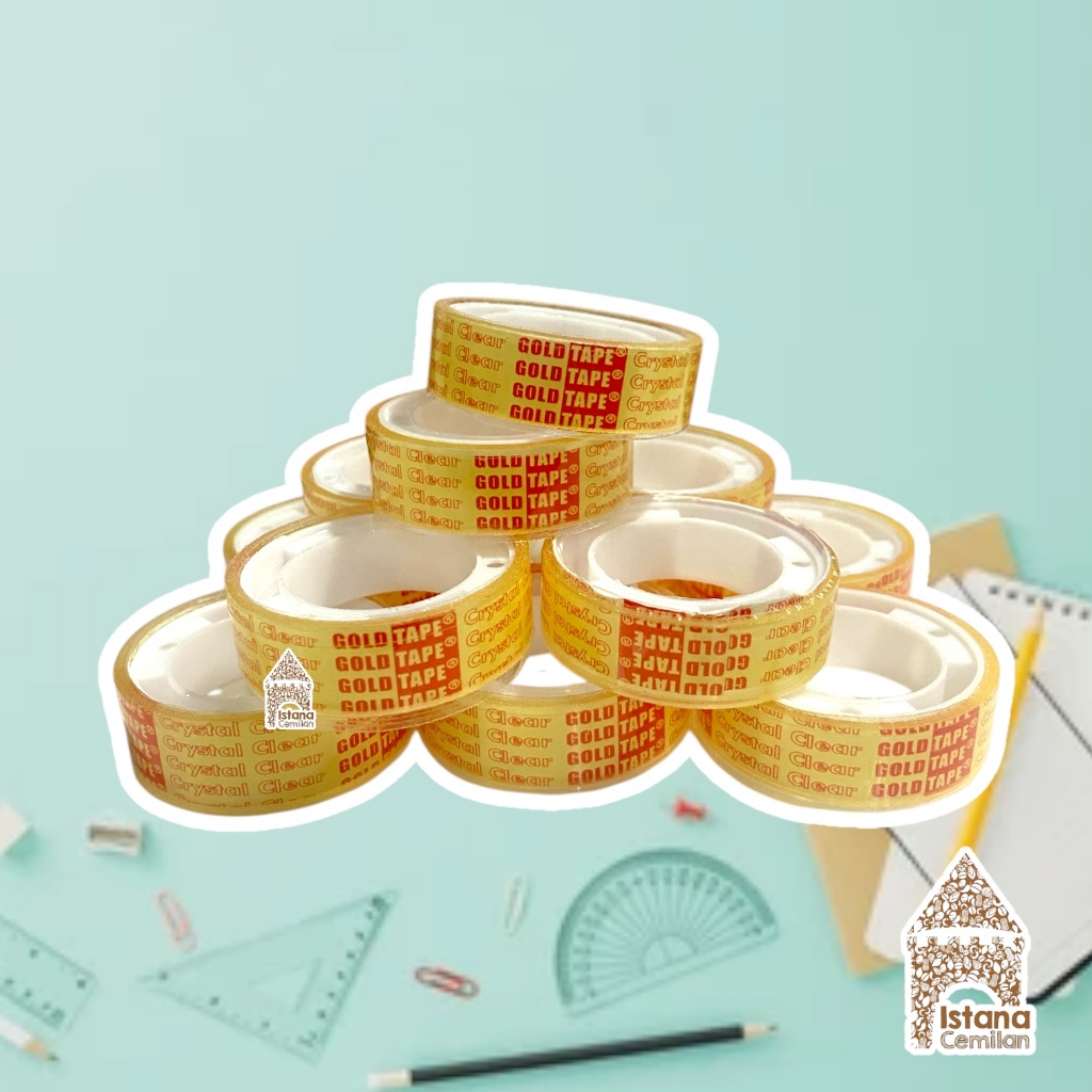 

Gold Tape / Goldtape Crystal Clear Isolasi / Solasi Bening Kecil