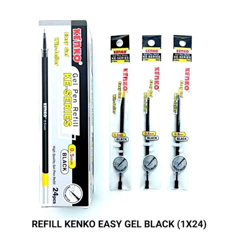24 PCS - REFILL TINTA PULPEN KENKO EASY GEL 0.5MM / ISI ULANG TINTA PEN KENKO EASY GEL 0.5MM / REFIL