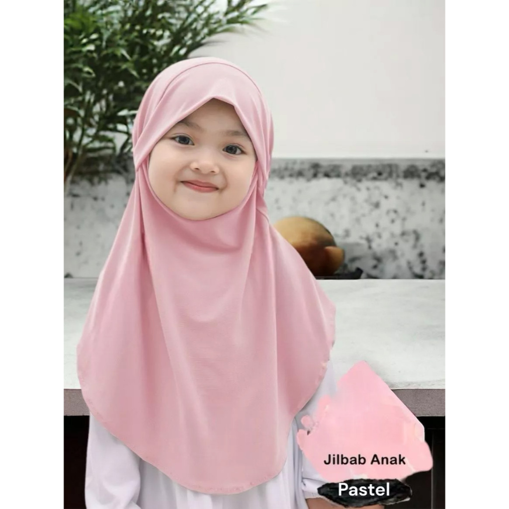Jilbab bergo tali anak malay 4/10 Tahun hijab khimar anak bahan jersey french melayu anak