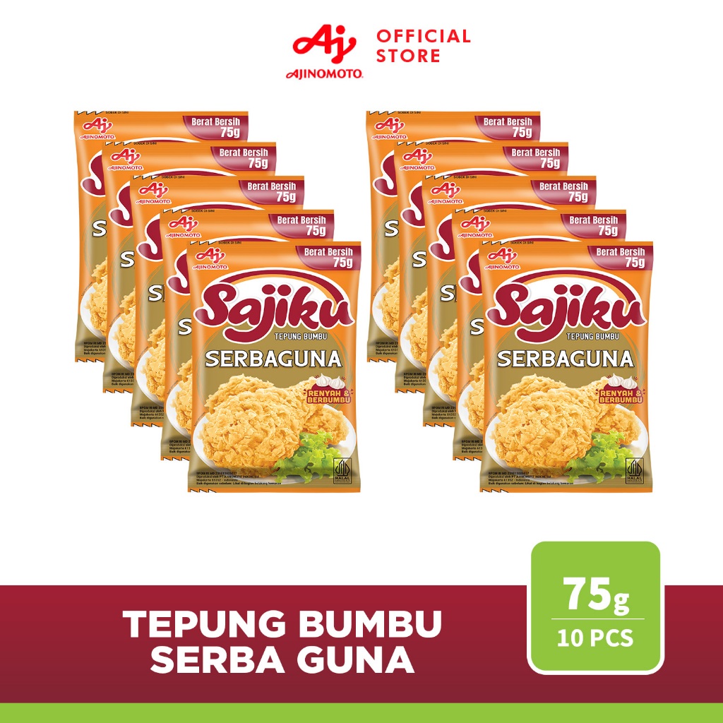 

[1 Renteng] Sajiku Tepung Bumbu Serbaguna 75g x 10 Pcs